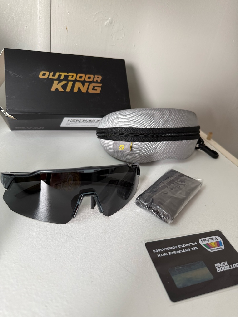 Outdoor king Polarized Sports Sunglasses - Black